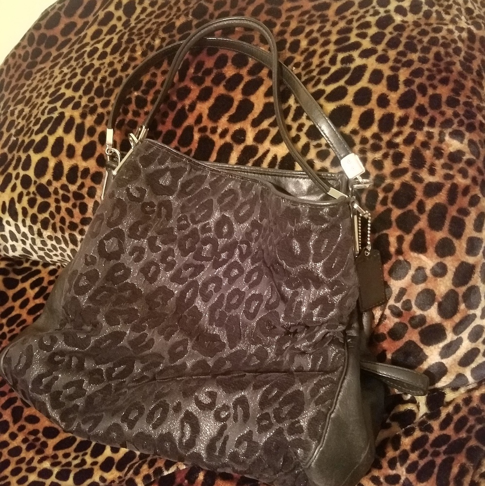 Coach Madison Chenille Ocelot Purse